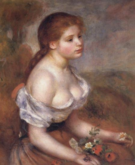 Pierre Renoir Young Girl with Daisies China oil painting art